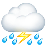 ⛈️ Cloud With Lightning and Rain Emoji