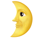 🌛 First Quarter Moon Face Emoji